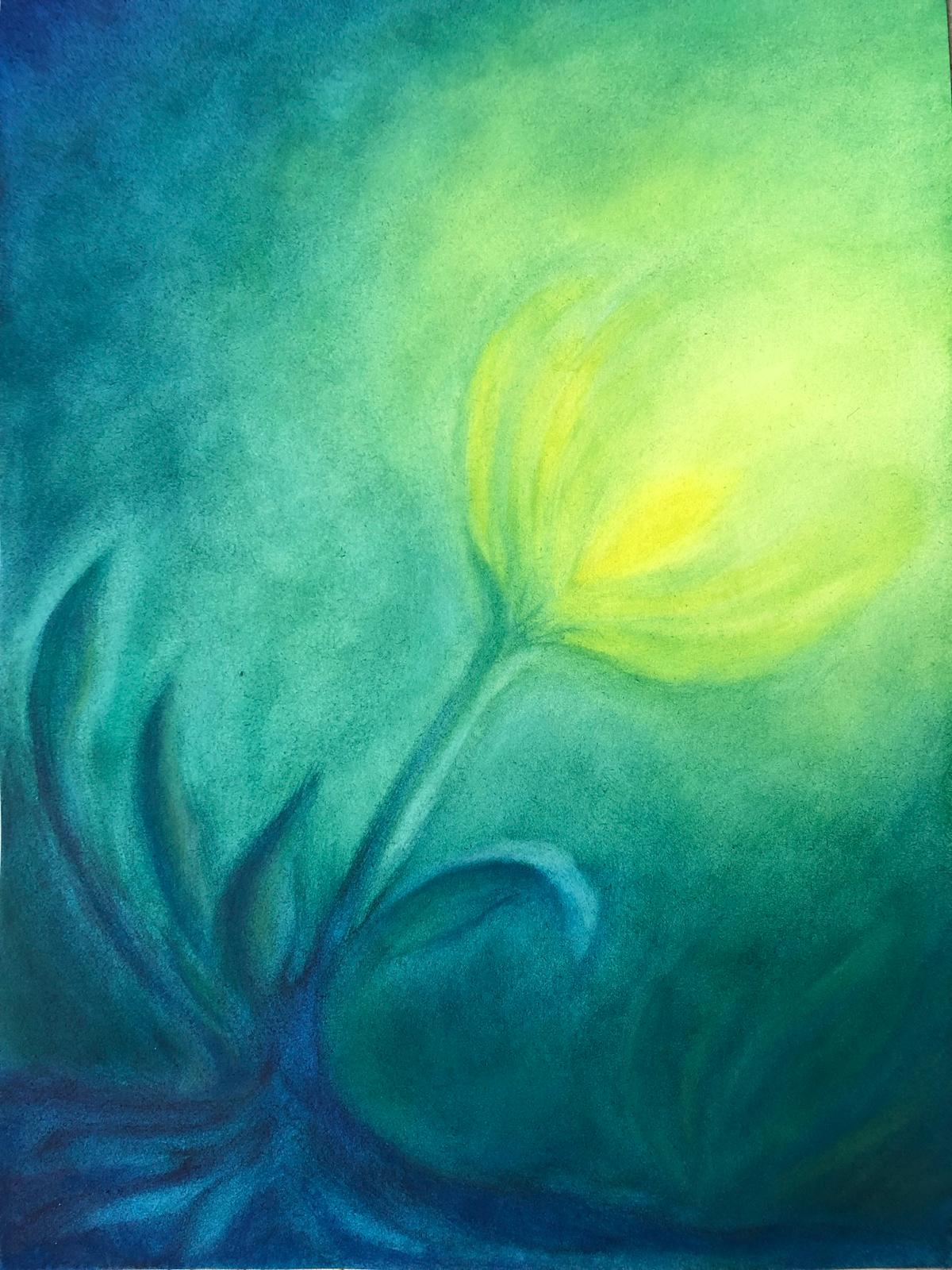 Fleur verte et jaune - renaissance